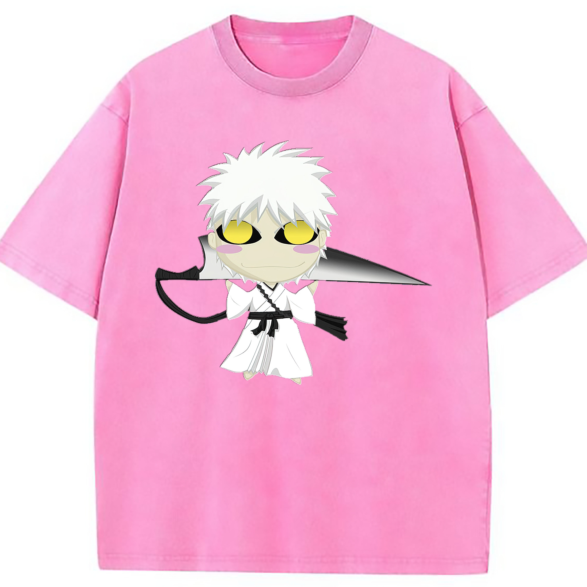 （画像用） ブリーチ 黒崎一護（くろさき いちご）BLEACH Kurosaki Ichigo 綿100% ヴィンテージ風 半袖Tシャツ（フロントプリント）